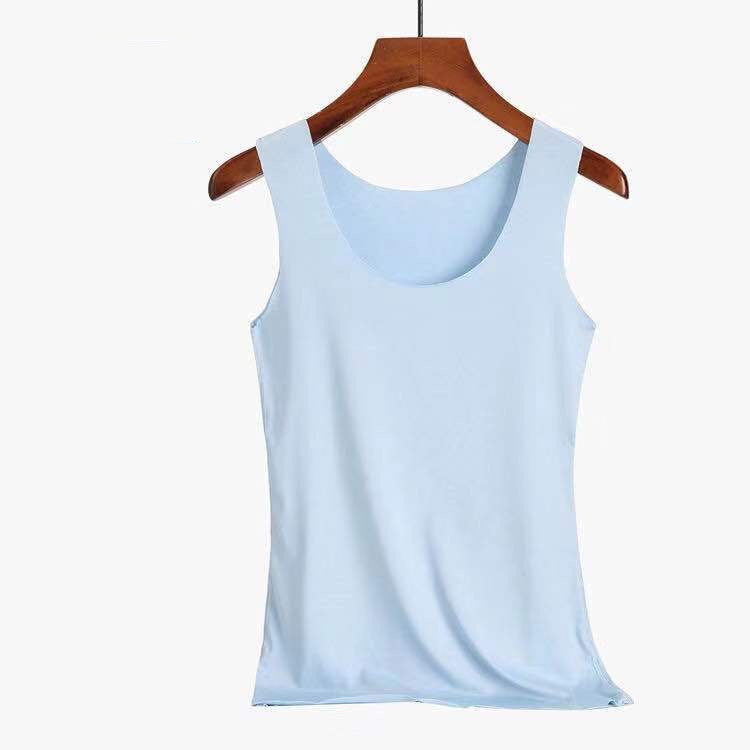 Soft Viscose Fiber Slim Sleeveless Casual Summer T-Shirt Top