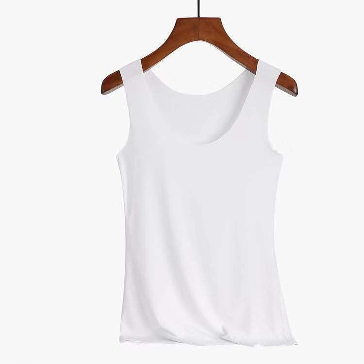 Soft Viscose Fiber Slim Sleeveless Casual Summer T-Shirt Top