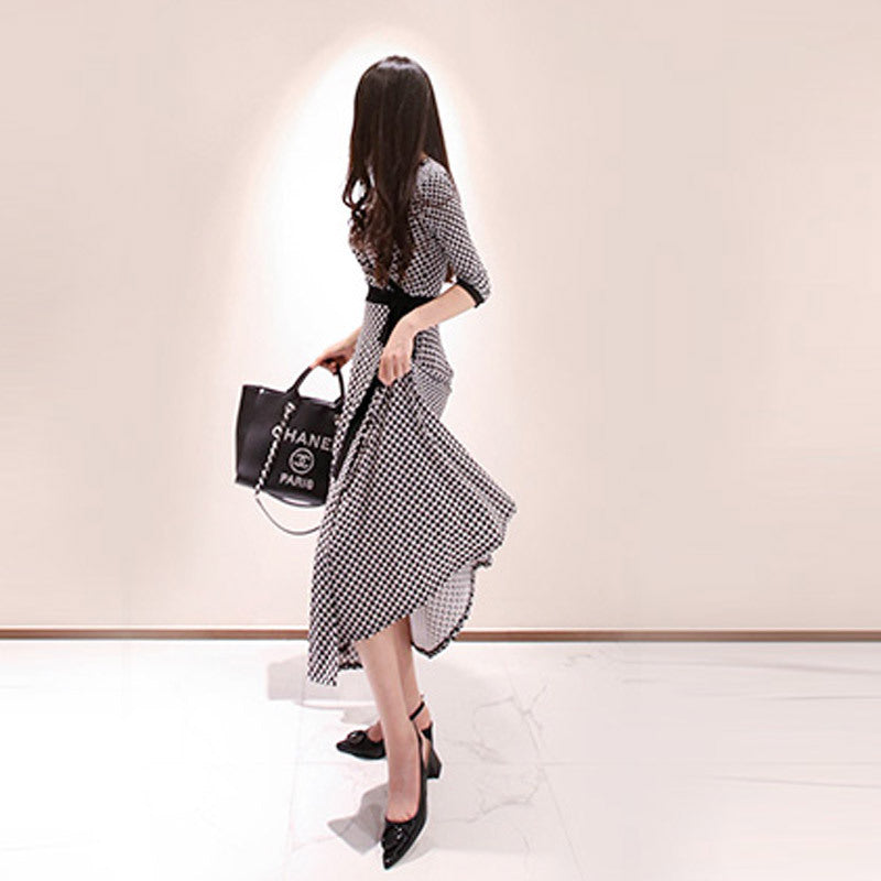 Robe-jupe longue imprimée à taille cintrée et grand ourlet pour femme
