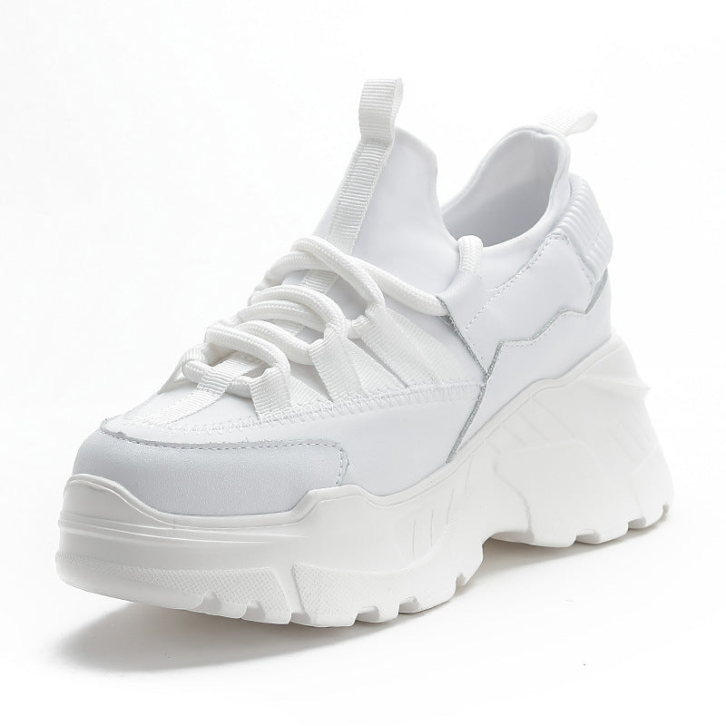 Increased Daddy White Shoes for Women High Heel
