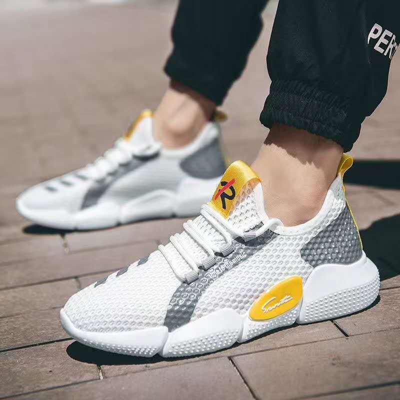 Chaussures de course décontractées respirantes pour hommes Baskets légères antidérapantes en maille