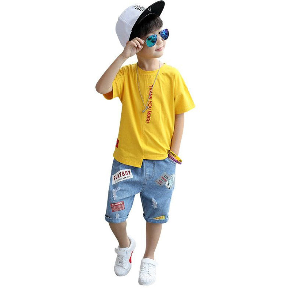 Boys Cotton Camouflage Short-Sleeve Korean Style Suit