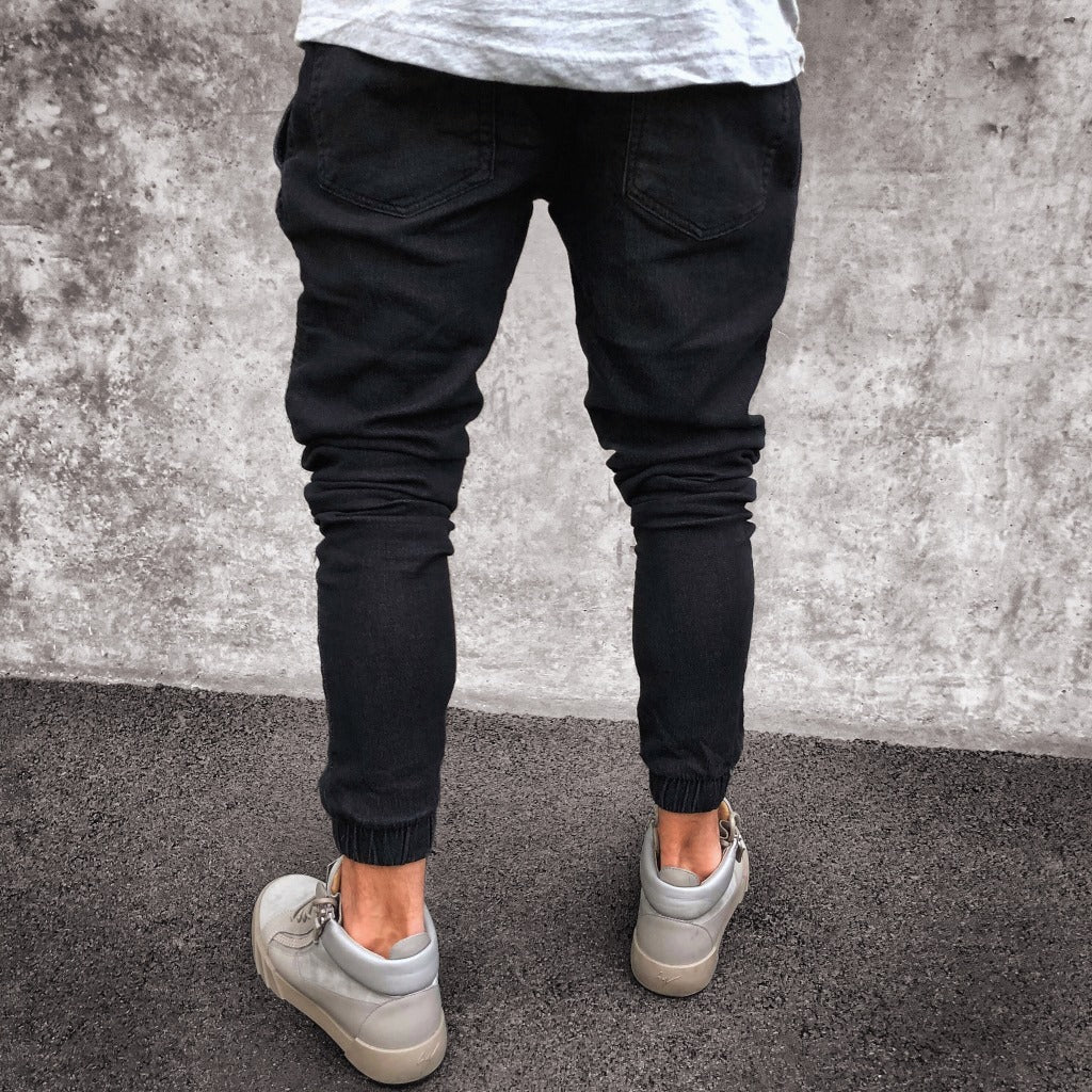 Men's Light Blue Skinny High Waist Denim Jeans