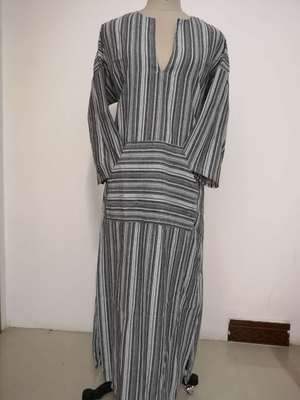 Robe longue décontractée ample à rayures pour femmes, disponible en plusieurs tailles et couleurs