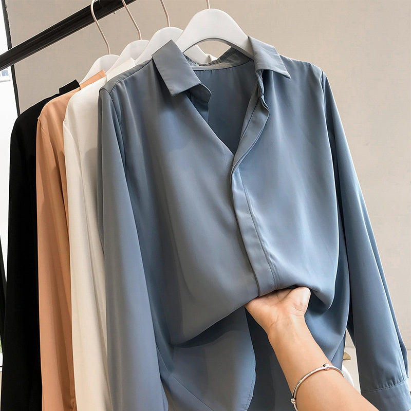 Retro Solid Color Shirt