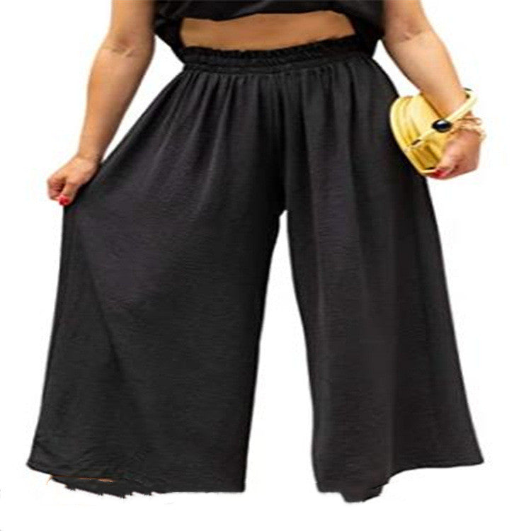 Cotton Loose Fit Slimming Wide-leg Pants