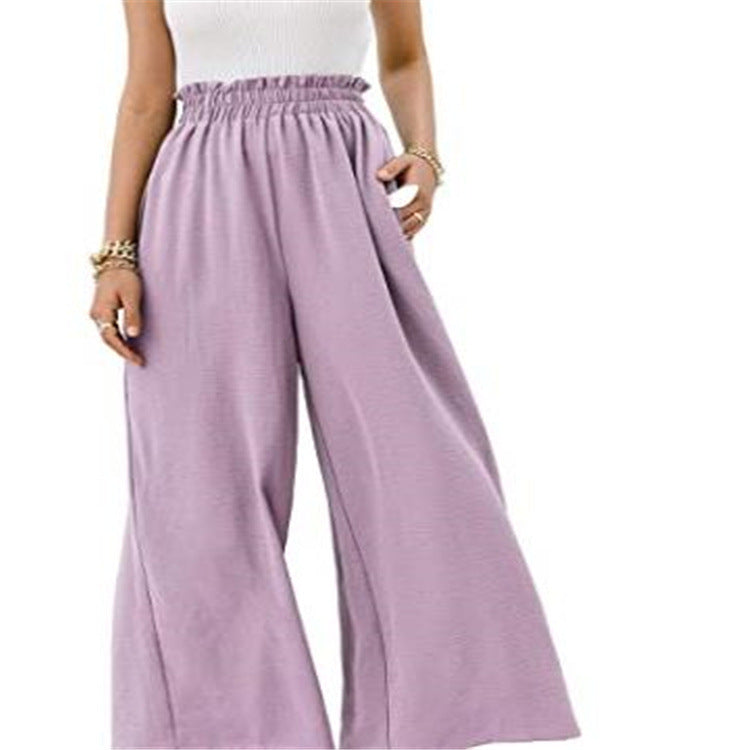 Cotton Loose Fit Slimming Wide-leg Pants