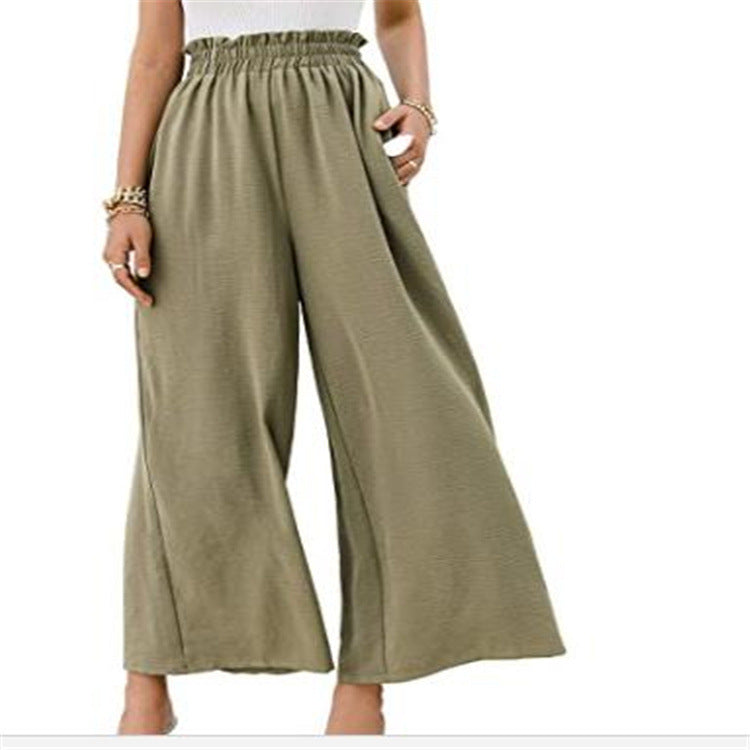 Cotton Loose Fit Slimming Wide-leg Pants