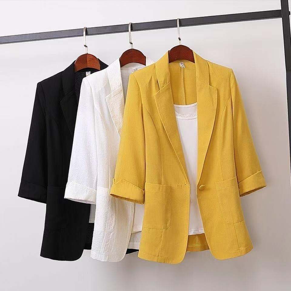 Women’s Short Korean Slim Blazer Coat Lightweight Sunscreen Jacket