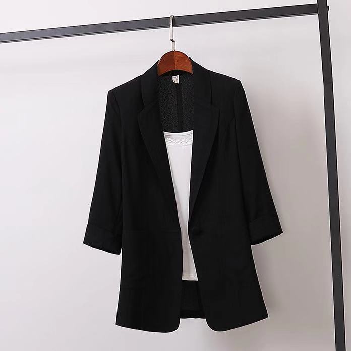 Women’s Short Korean Slim Blazer Coat Lightweight Sunscreen Jacket