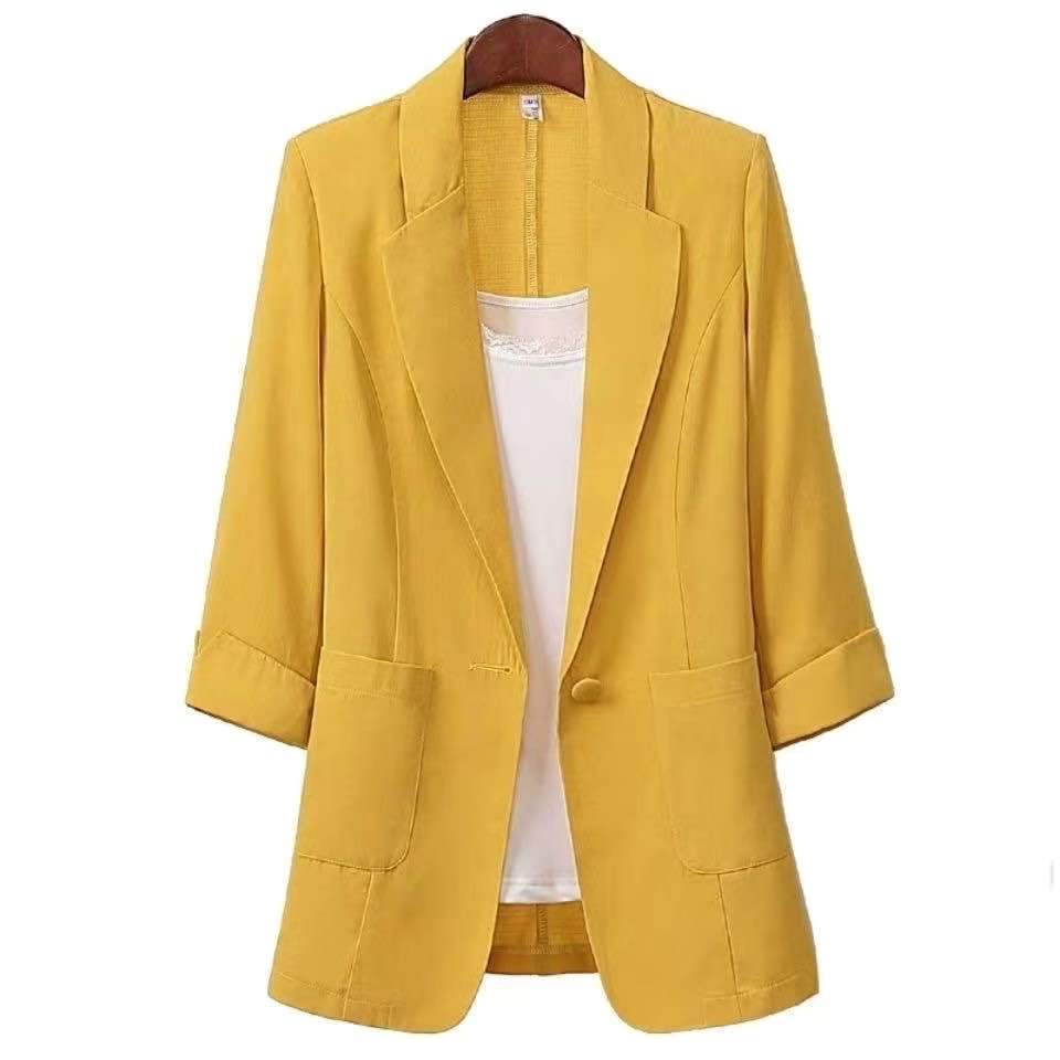 Women’s Short Korean Slim Blazer Coat Lightweight Sunscreen Jacket