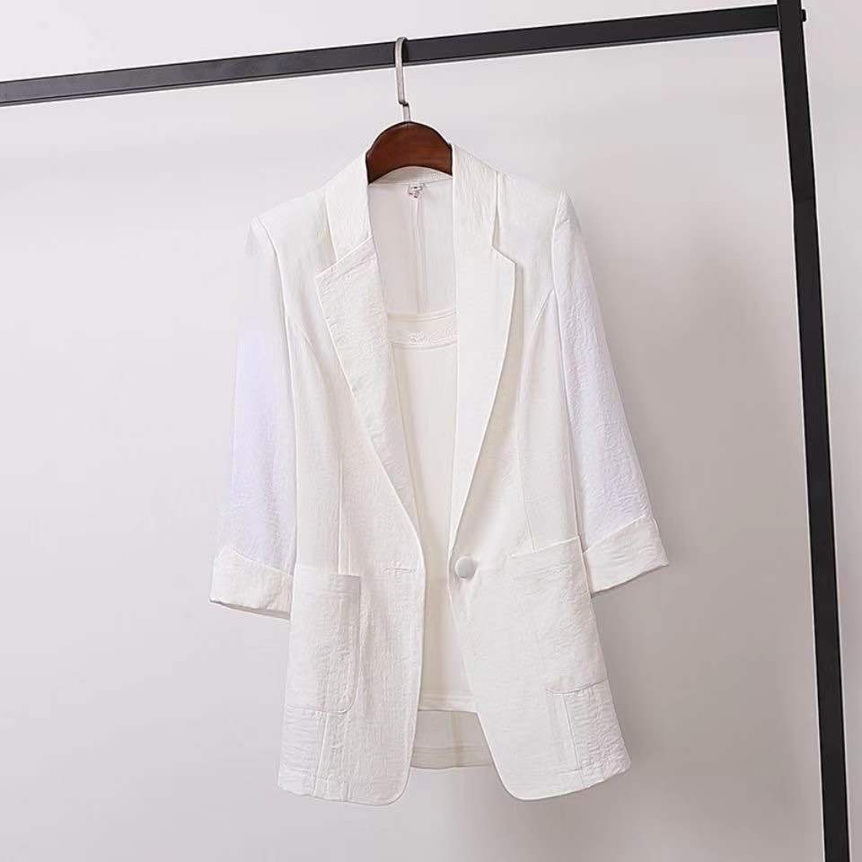 Women’s Short Korean Slim Blazer Coat Lightweight Sunscreen Jacket