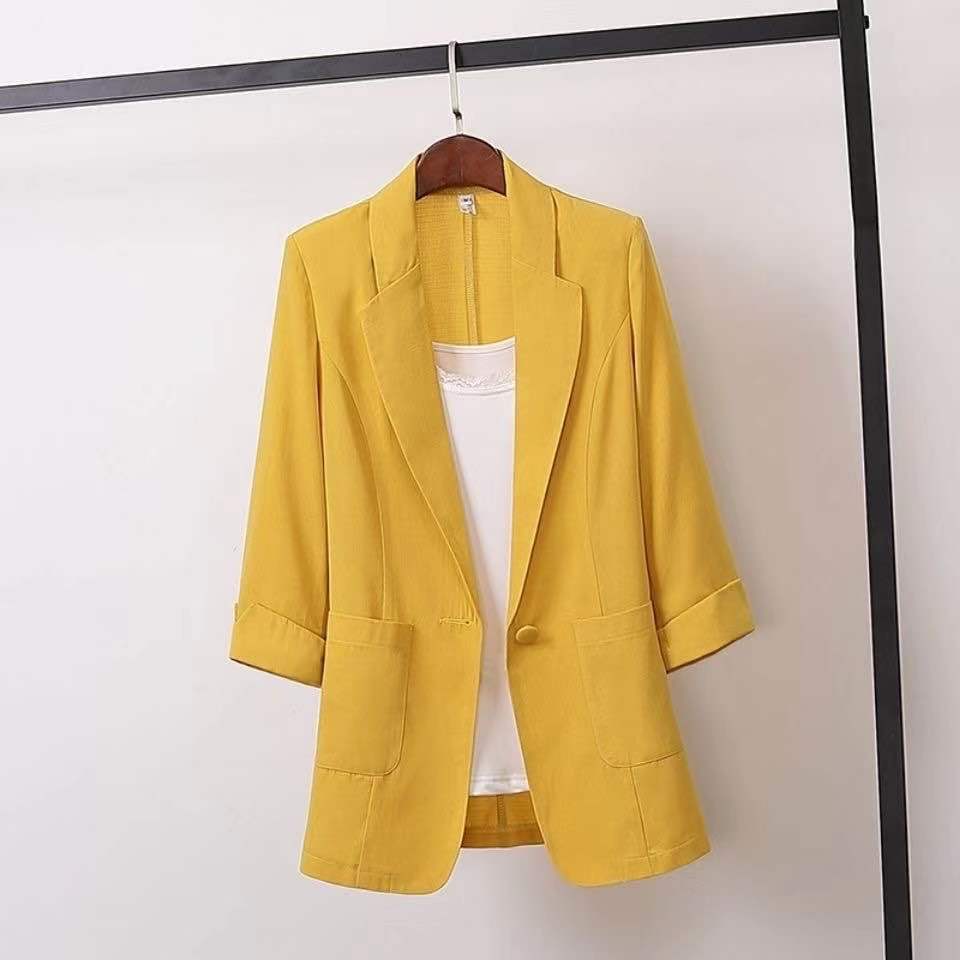 Women’s Short Korean Slim Blazer Coat Lightweight Sunscreen Jacket