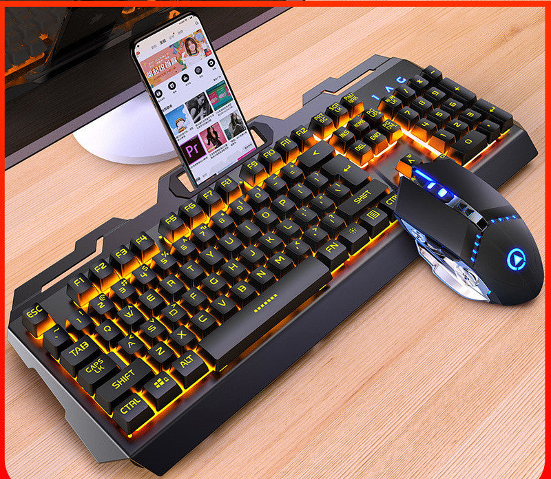 Silver Eagle V2 Gaming Keyboard, Mouse & Headset Combo with Wired USB Connection and Rainbow Light