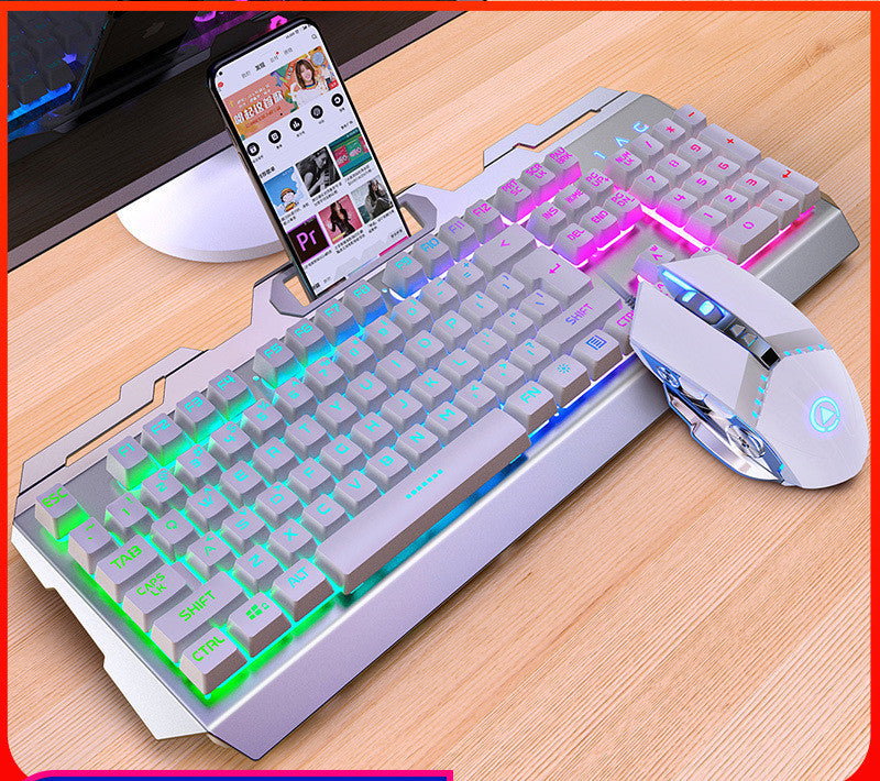 Silver Eagle V2 Gaming Keyboard, Mouse & Headset Combo with Wired USB Connection and Rainbow Light