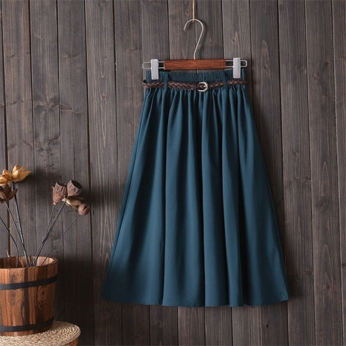 Small Women's A-Line Half-Length Literary Skirt