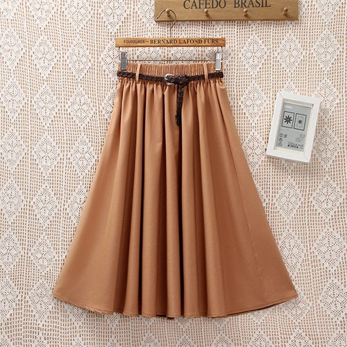 Small Women's A-Line Half-Length Literary Skirt