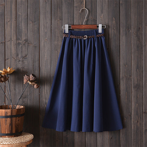 Small Women's A-Line Half-Length Literary Skirt