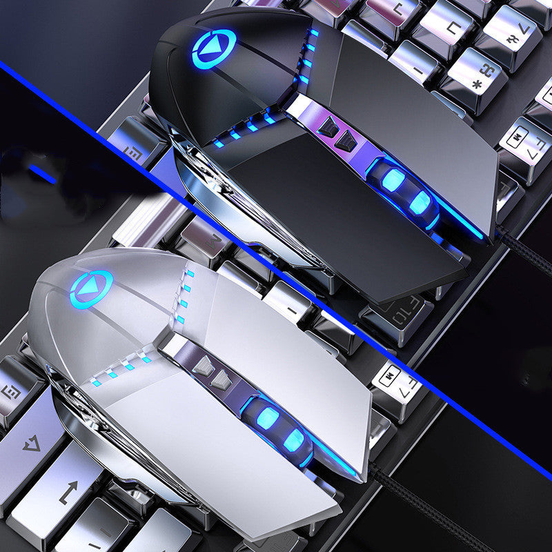 مجموعة لوحة مفاتيح وماوس سلكية للألعاب بتصميم "Gaming Punk" مع إضاءة خلفية وماوس ليزر 3200DPI