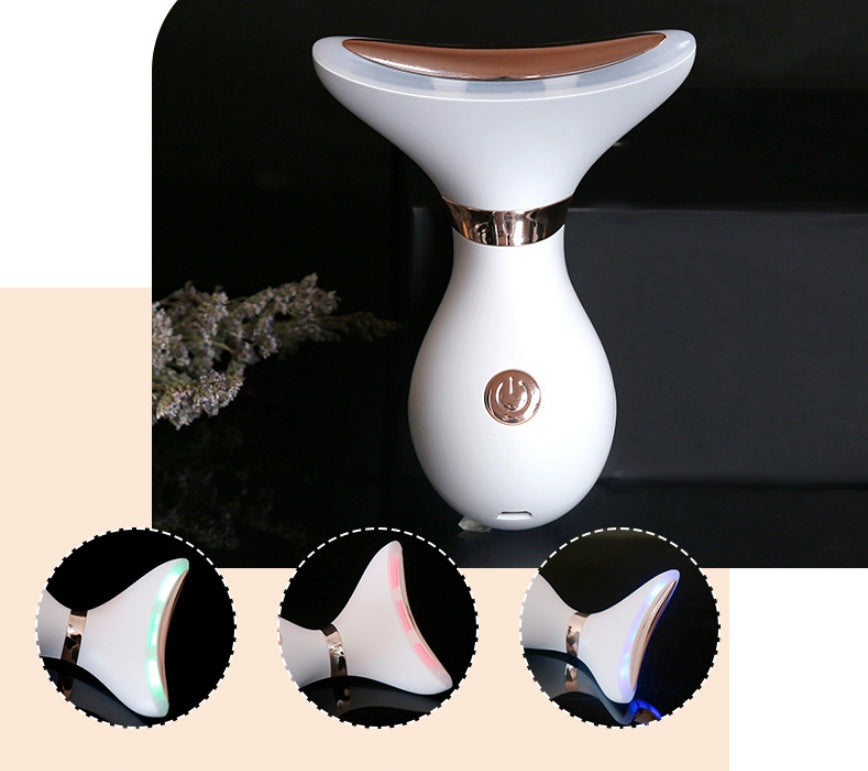 Appareil de beauté pour le cou avec massage infrarouge et ultrasonique pour éliminer les sillons nasogéniens et les rides du cou