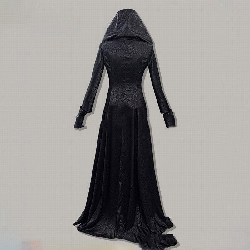 Evil Village Vampire Lady Cosplay Costume Black Dress Halloween Suit