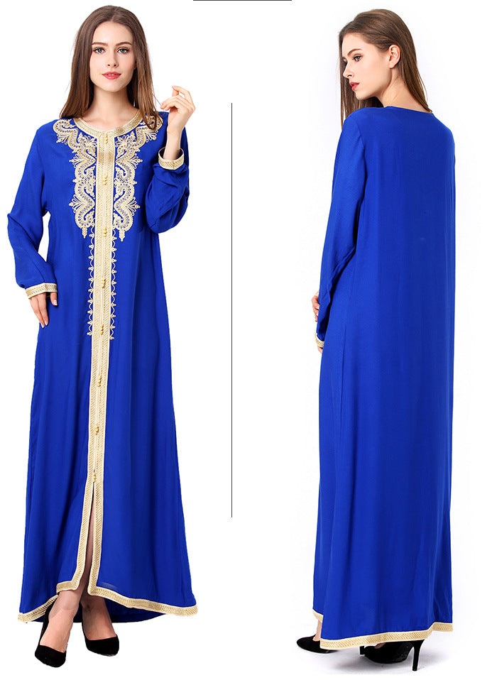 Muslim Embroidered Lace Dress