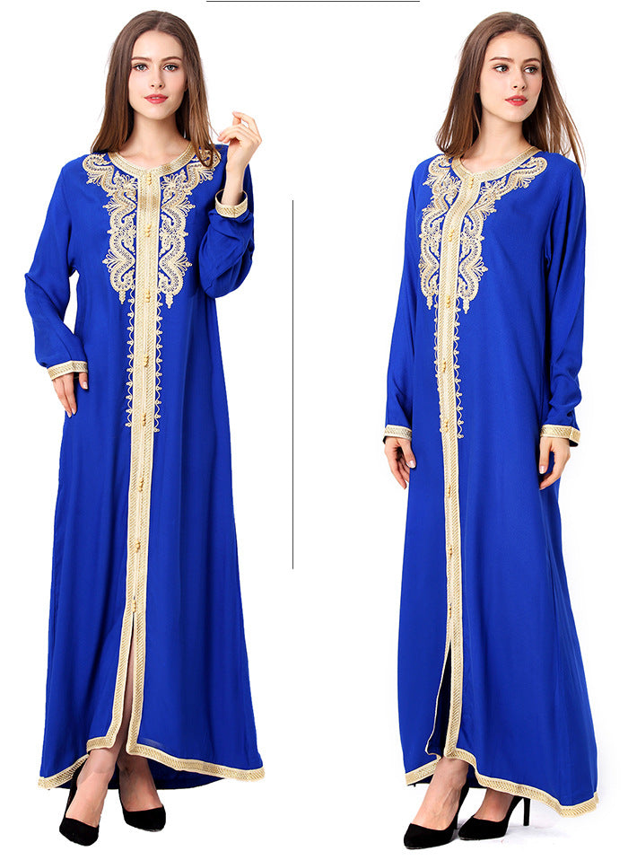 Muslim Embroidered Lace Dress