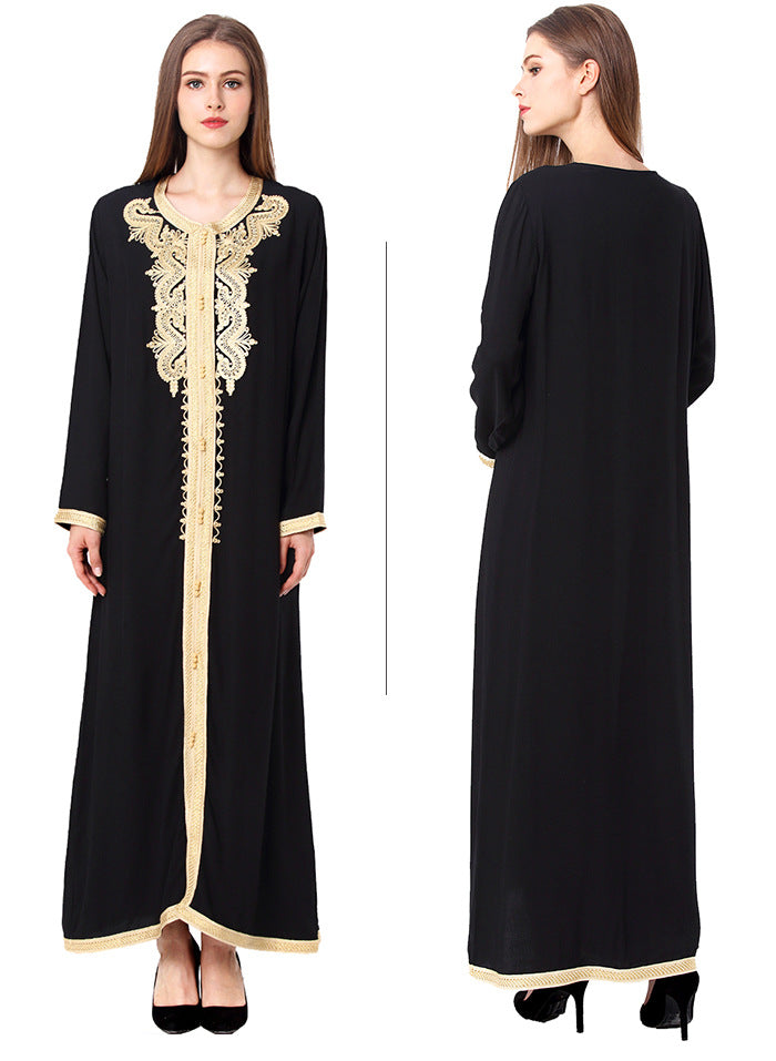Muslim Embroidered Lace Dress