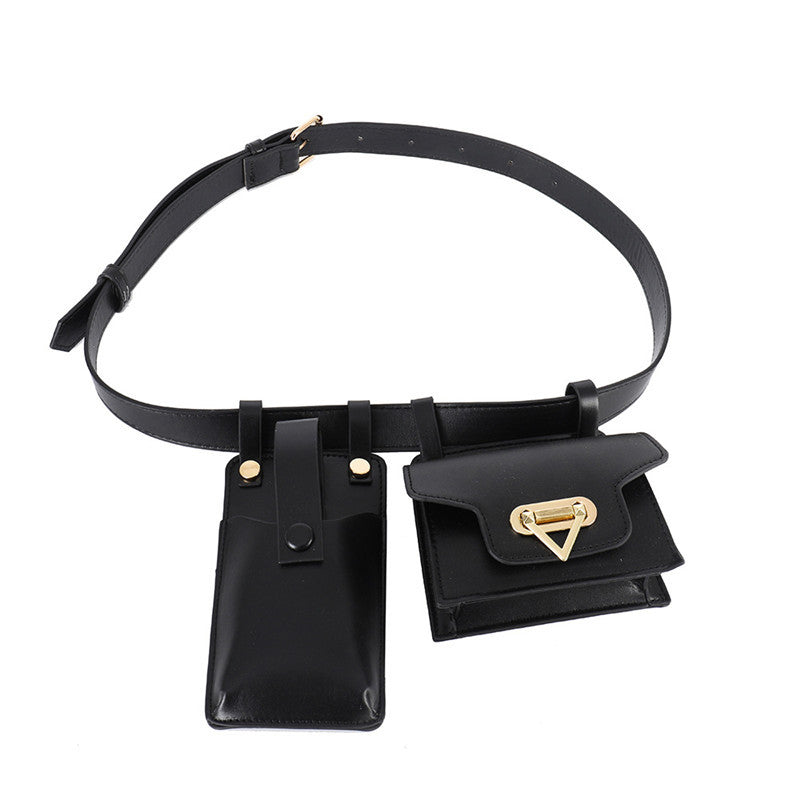 Belt Type Western Style Small Waist Locomotive Messenger Bag