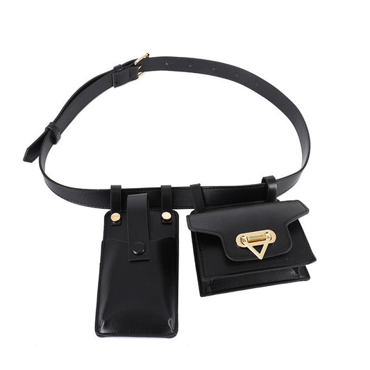Belt Type Western Style Small Waist Locomotive Messenger Bag