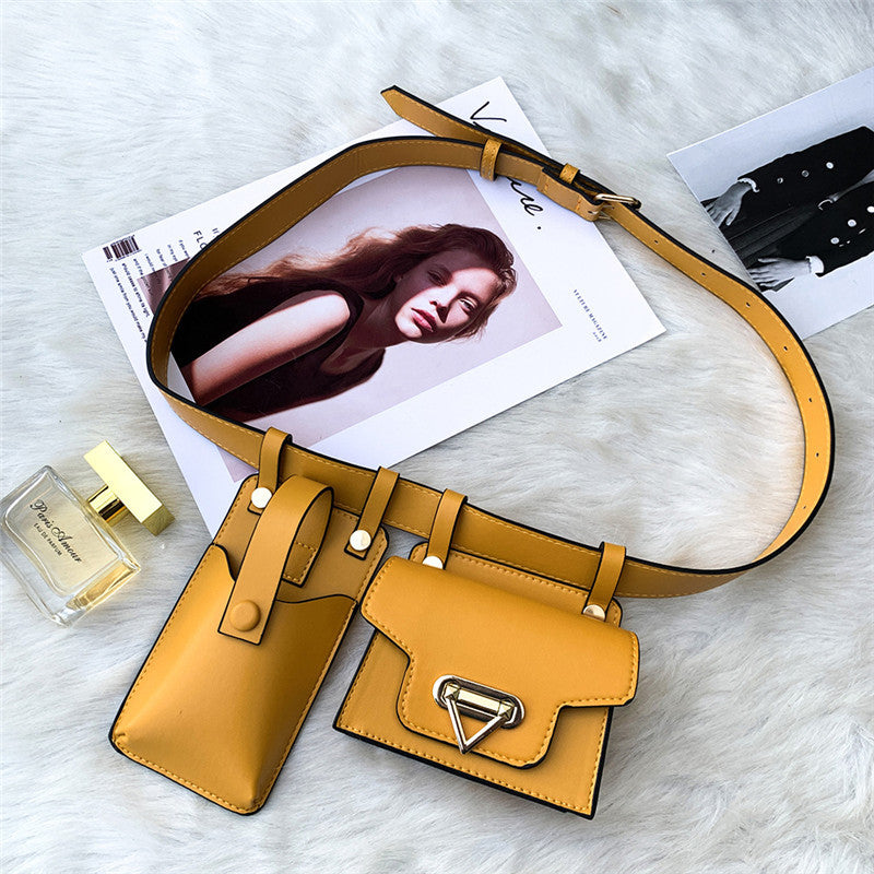 Belt Type Western Style Small Waist Locomotive Messenger Bag