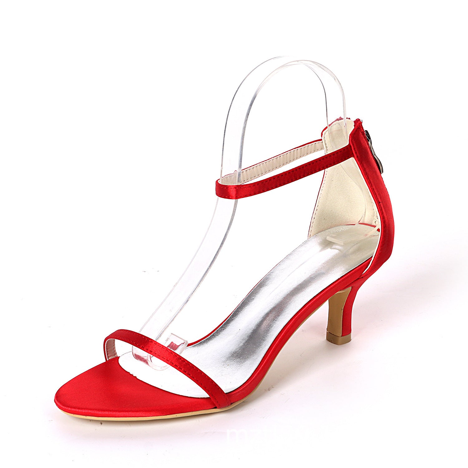 Satin-Colored Women's Stiletto High Heel Sandals with One Strap