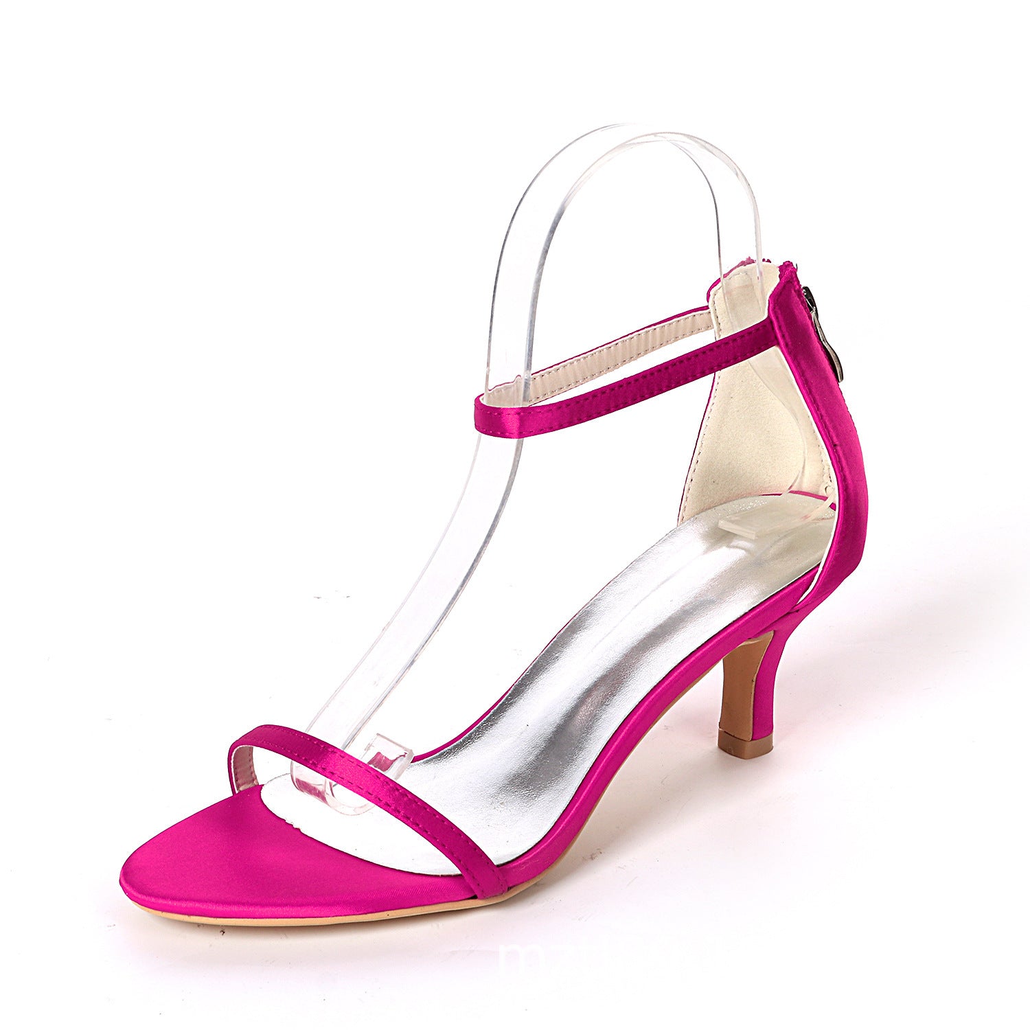 Satin-Colored Women's Stiletto High Heel Sandals with One Strap