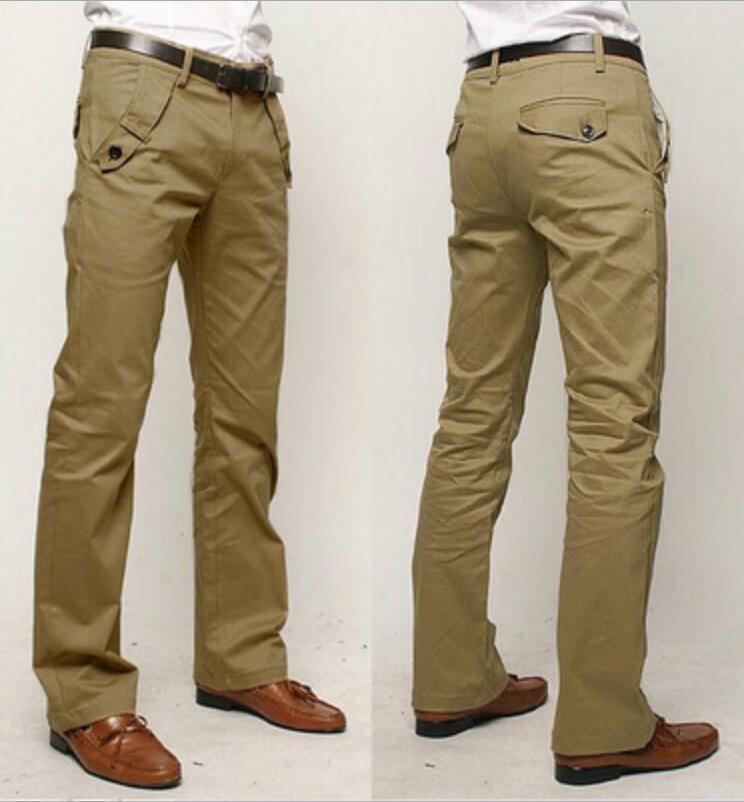 Color Block Men's Cotton Trousers in Black, Gray & Khaki