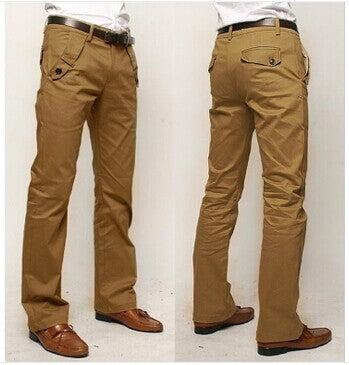 Color Block Men's Cotton Trousers in Black, Gray & Khaki