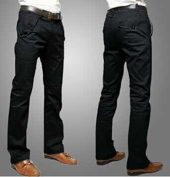 Color Block Men's Cotton Trousers in Black, Gray & Khaki