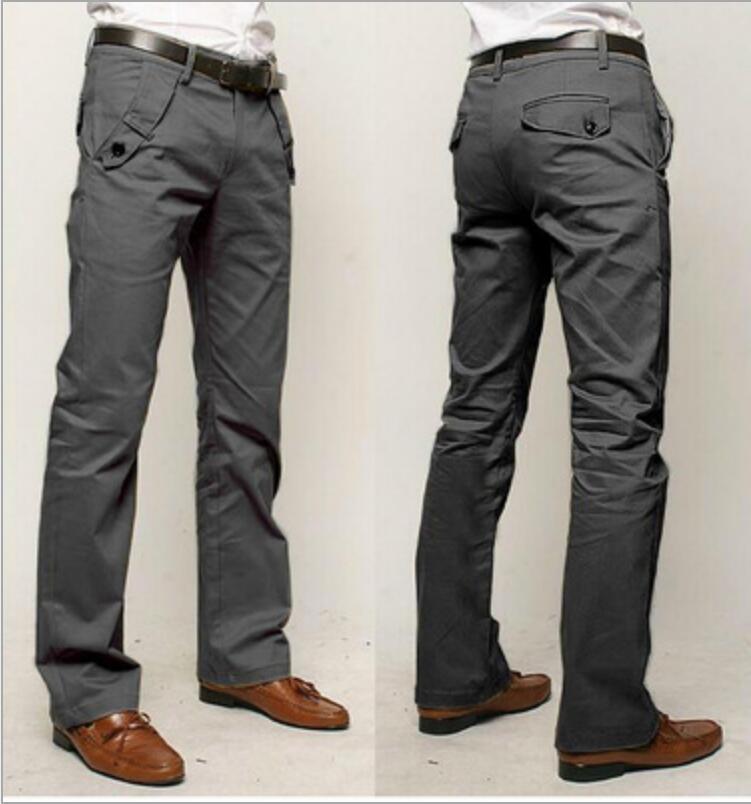 Color Block Men's Cotton Trousers in Black, Gray & Khaki