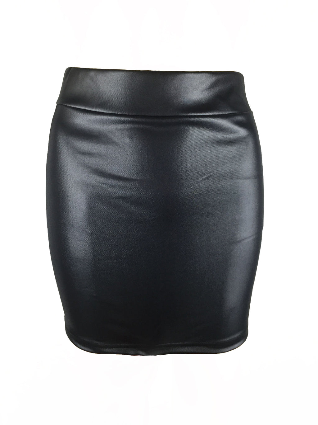 Jupe crayon en similicuir mat taille basse pour femme