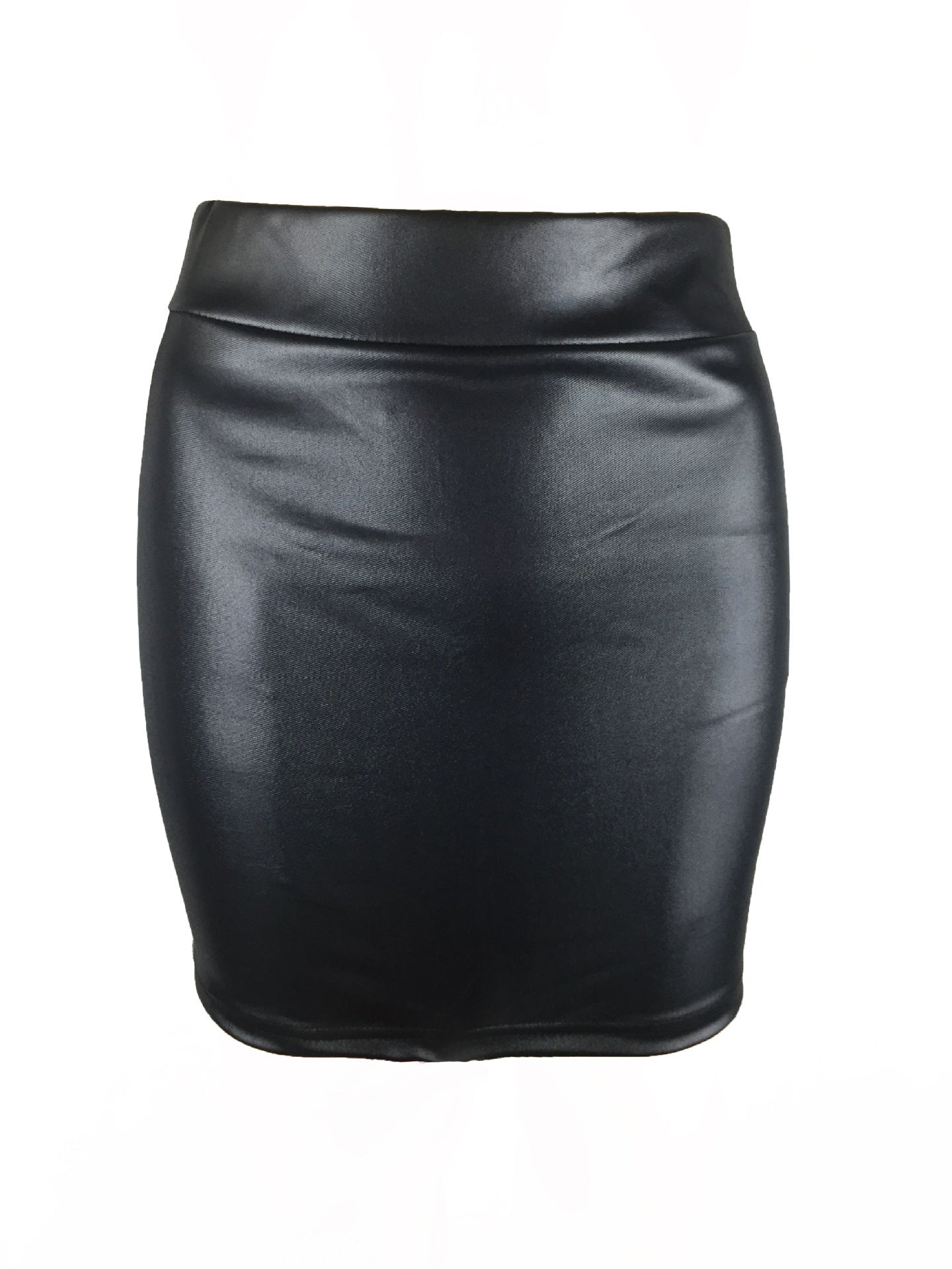 Jupe crayon en similicuir mat taille basse pour femme