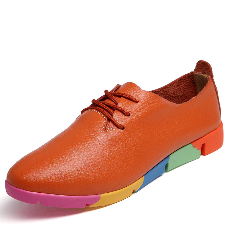 Chaussures Femme Décontractées en Cuir à Bout Pointu et Petit Talon