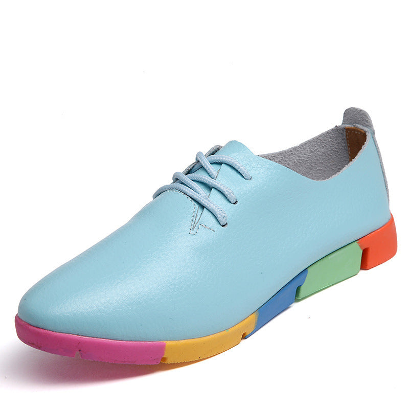 Chaussures Femme Décontractées en Cuir à Bout Pointu et Petit Talon