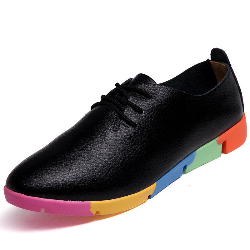 Chaussures Femme Décontractées en Cuir à Bout Pointu et Petit Talon