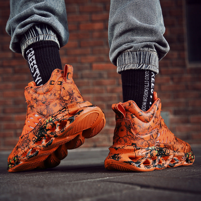 Chaussures de sport et de loisirs tendance à motif camouflage et à talon bas pour hommes