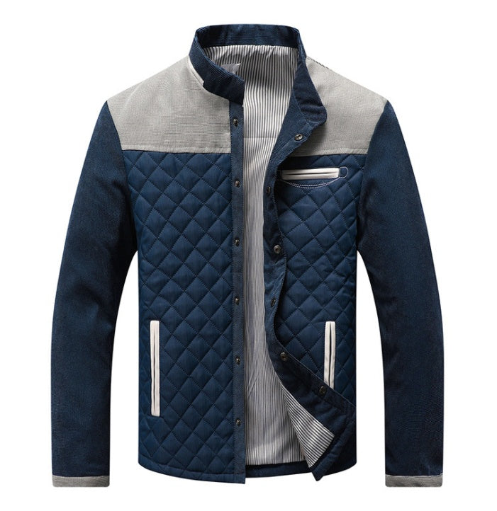 Men's Spring Autumn Casual Slim Fit Patchwork Jackets Coats Tracksuit Sportswear