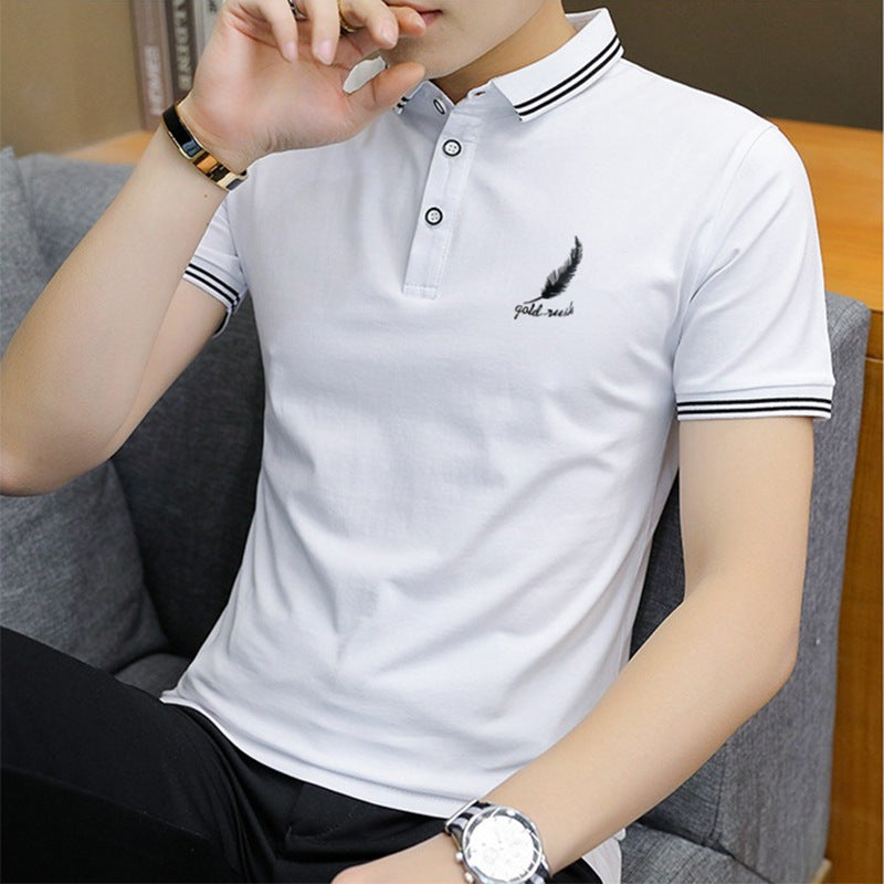 Polo Shirt Business Casual Short-Sleeved Youth Fashion Half-Sleeved Shirt