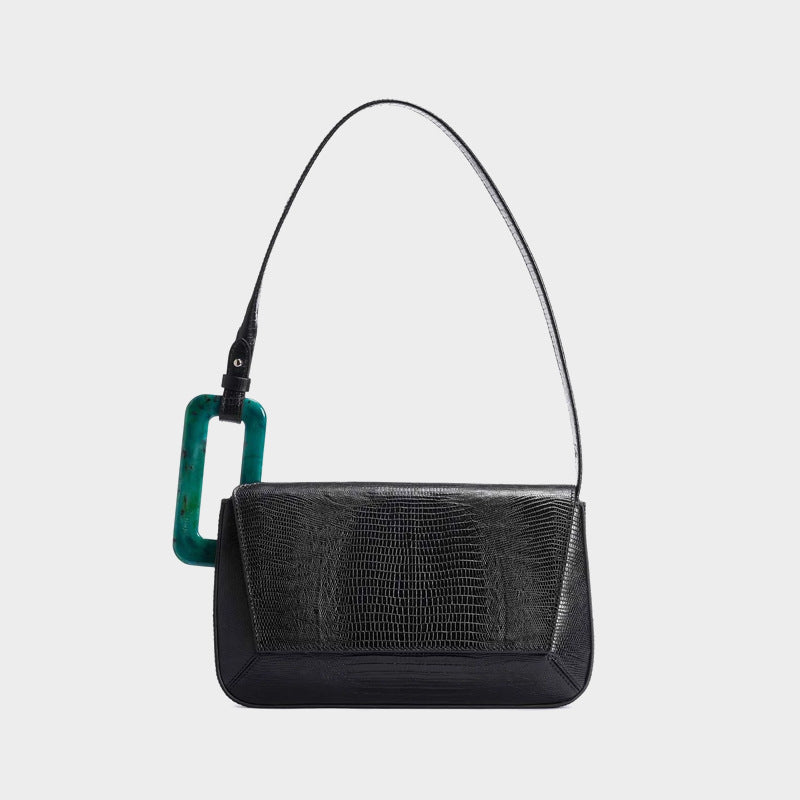 Spring Summer Luxury Long Panelled Flap Handbag with Stitching Detail