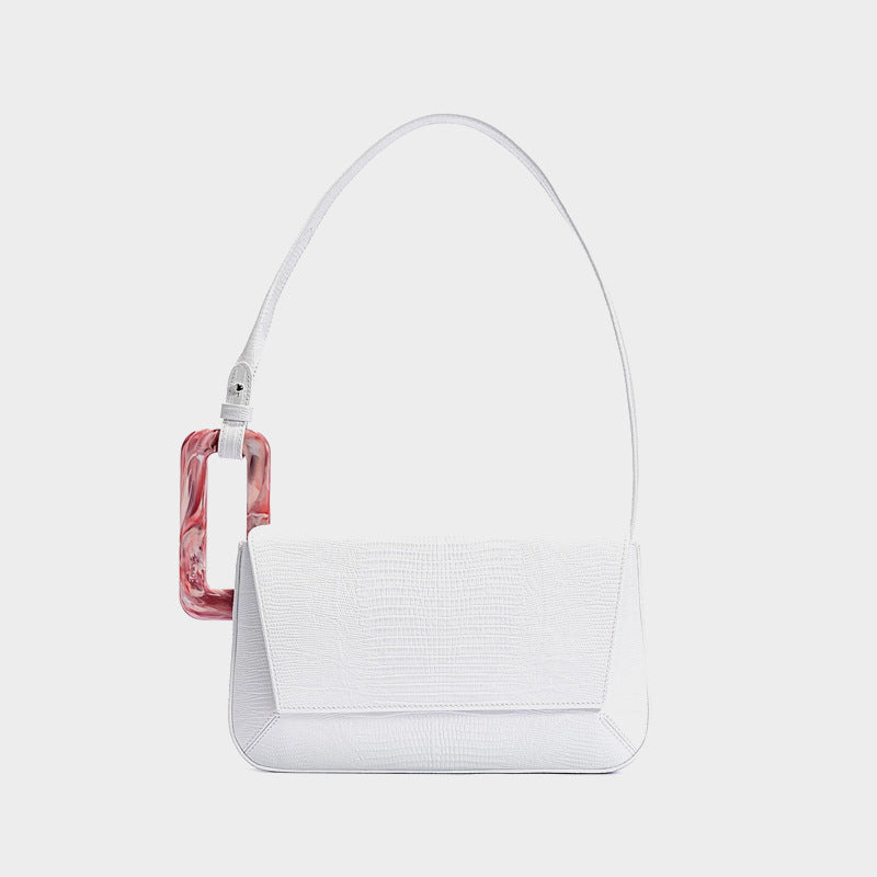 Spring Summer Luxury Long Panelled Flap Handbag with Stitching Detail