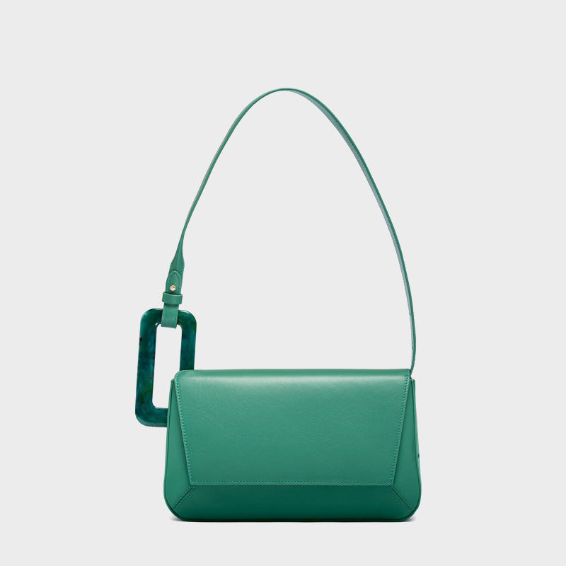 Spring Summer Luxury Long Panelled Flap Handbag with Stitching Detail