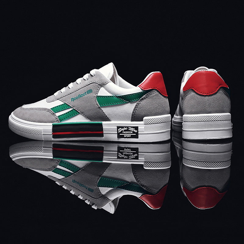 Breathable Slip-On Canvas Sports Shoes for Men - Color Splice Design