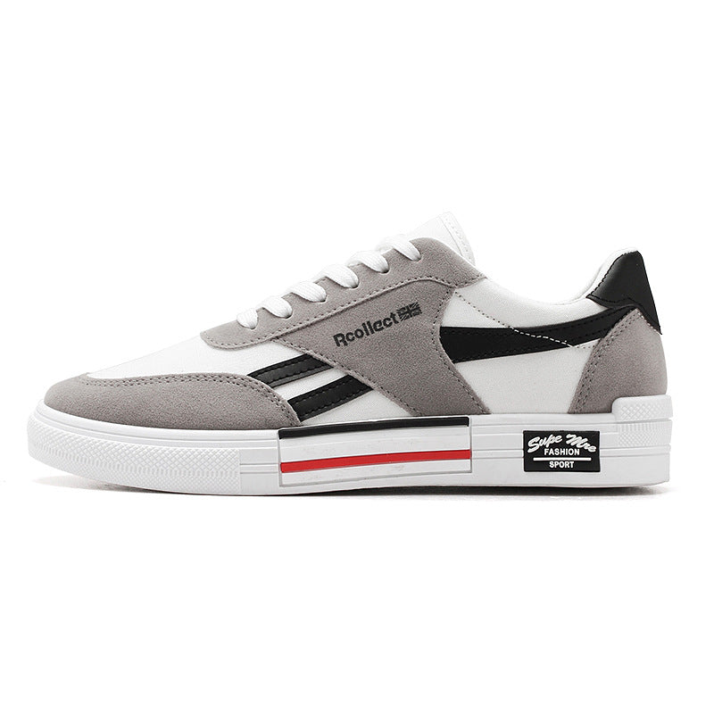 Breathable Slip-On Canvas Sports Shoes for Men - Color Splice Design